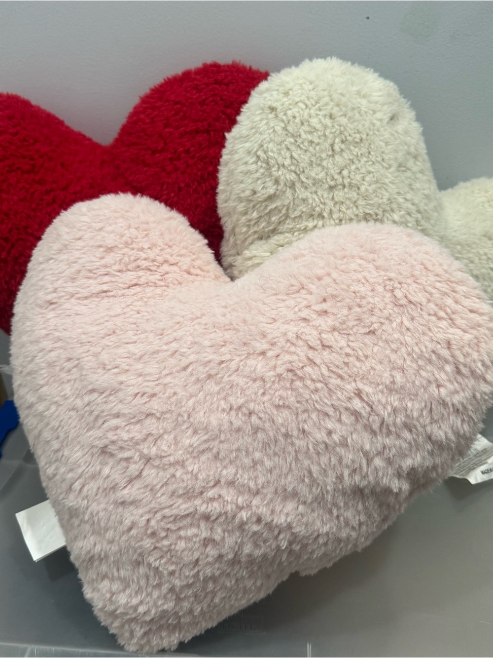 Plush Heart Throw Pillow - Pink Faux Fur Accent